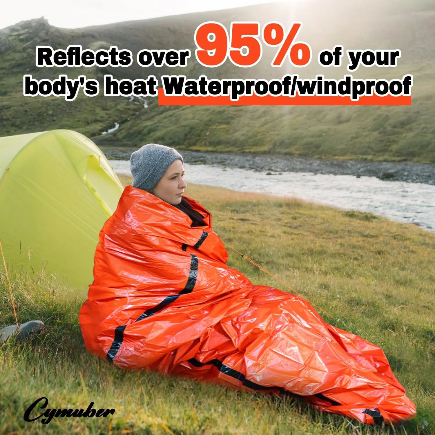 1/2pcs Emergency Sleeping Bag Survival Bag, Portable Waterproof Thermal Bivy Sacks Tac Bivvy Bags,Camping Mylar Sleeping Bag