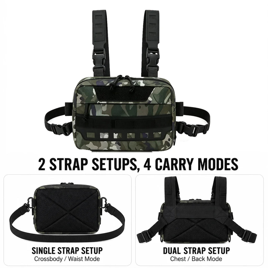 Chest Bag Fishing Waist Bag Fishing Quick Access Lure Fishing Bag Outdoor MOLLE Tackle Bag for Hiking Camping Cycling