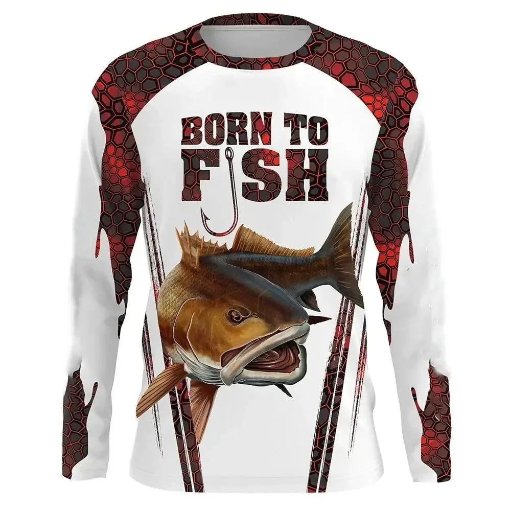 Fishing shirts men's T-shirts men's long-sleeved clothing autumn streetwear crew neck long-sleeved men's T-shirts men's cas