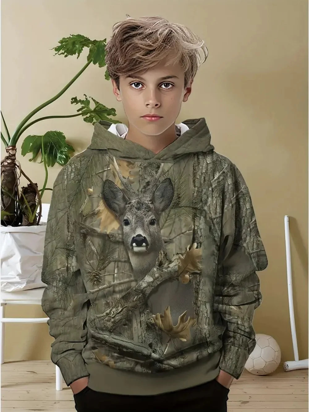 Camouflage Hunting Hoodies Forest Print Boy Clothes Outdoor Sports Long Sleeve Trip Tactical Training Esweatshirt Kids Clothing