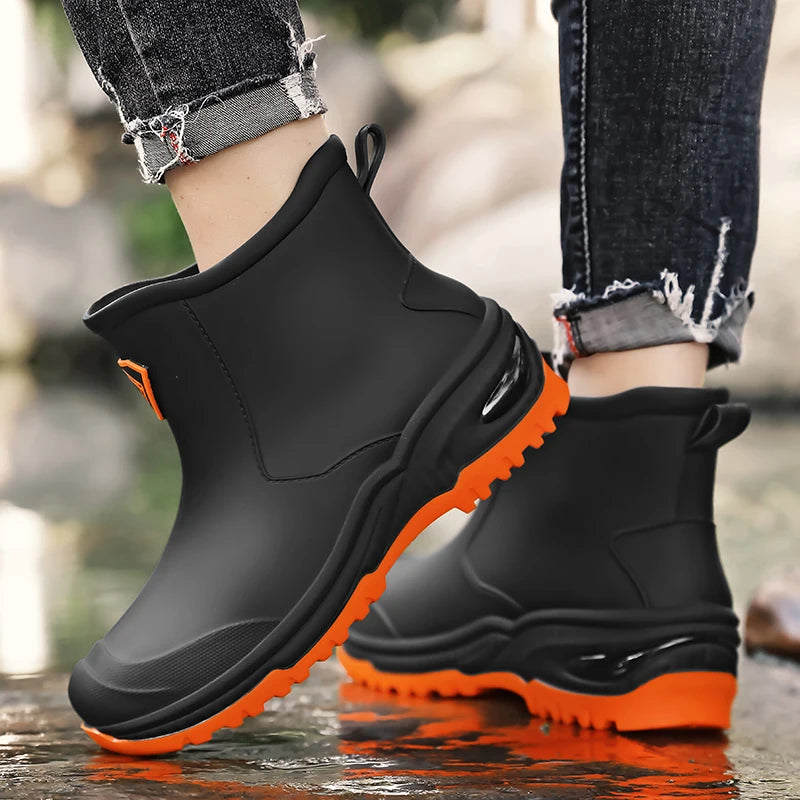 Men's & Woman's Rain Boots Outdoor Wear-Resistant Mountaineering Fishing Non-Slip Short-Tube Waterproof Water Shoes Rain Boots