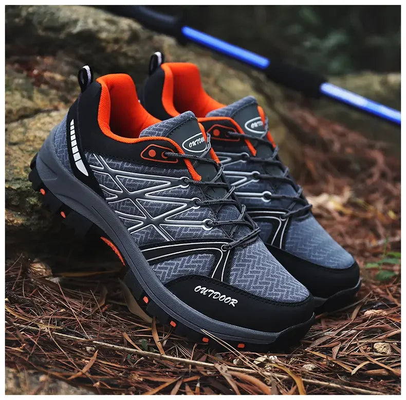 Men's Outdoor Hiking Boots Lightweight Running Shoes Anti Slip and Wear-resistant Rubber Soles Mesh Breathable Sports Shoes 2025