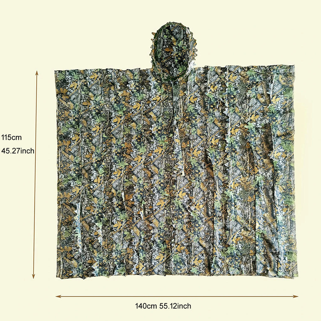 Outdoor hunting camouflage cloak leaf Suit camouflage suit Ghillie suit raincoat style Bird Watching Photography clothes