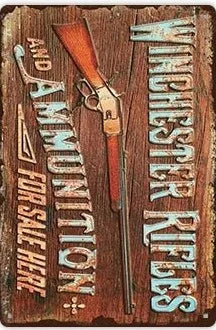 Hunting Sign Vintage Metal Sign Wooden House Wall Decor for Hunter Man Cave Gift Pistola  Metal Decorative 8 * 12 Inch