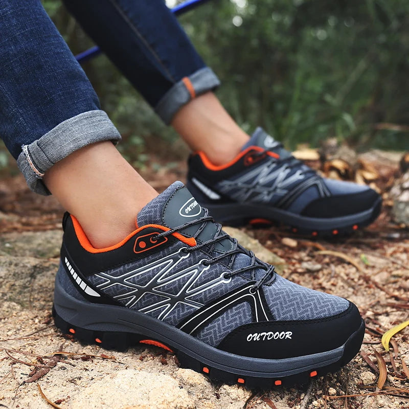 Men's Outdoor Hiking Boots Lightweight Running Shoes Anti Slip and Wear-resistant Rubber Soles Mesh Breathable Sports Shoes 2025