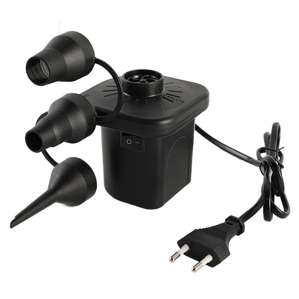 Electric Air Pump with 3 Nozzles Portable Air Mattress Pump Quick-Fill Inflator/Deflator Pumps for Inflatables Air Cushion Bed