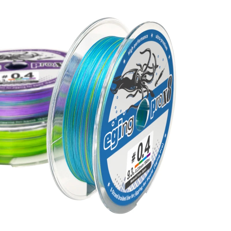 New Fishing Line 150M X8 Shrimp Egi 8 Braided Fishing thread Cuttlefish Squid PE Line Octopus Bait Multifilament Line Sea Tackle