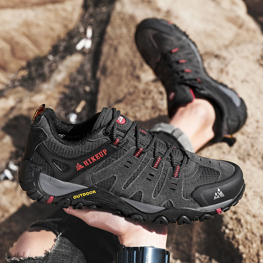 Men's Hiking Shoes Suede Leather Outdoor Shoes Wear-resistant Men Trekking Walking Hunting Tactical Sneakers