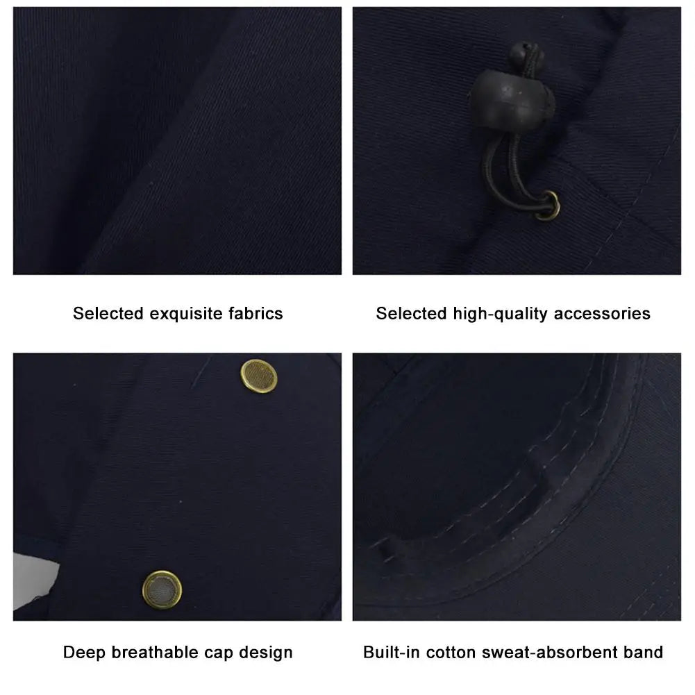 Outdoor fishing Fisherman hat Adjustable camping trip cap cape protection neck UV sun breathable extended edge R1P8