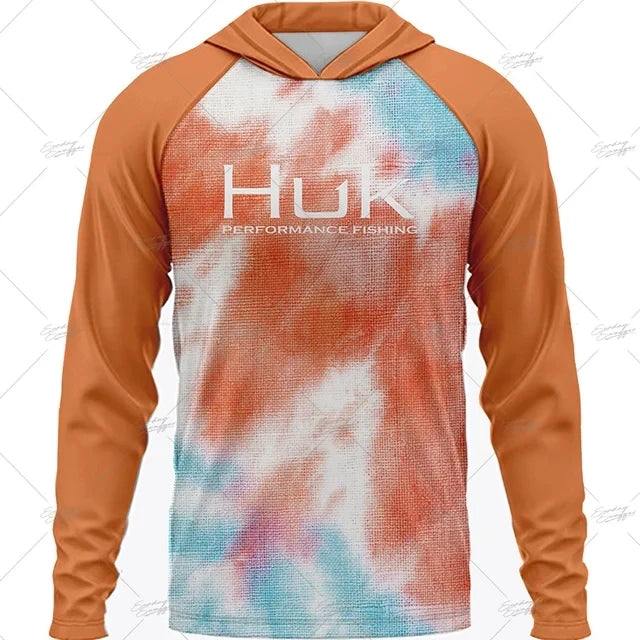 Summer Fishing Shirts HUK Long Sleeve Hooded Fishing Clothing Men's Upf 50+ Jerseys Breathabble Fishing T-shirts Camisa De Pesca