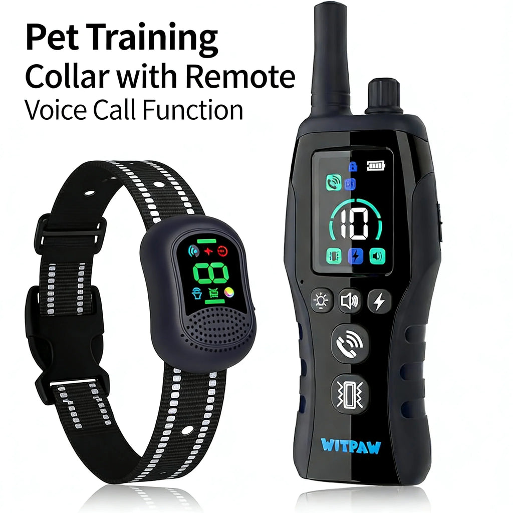 4900ft Dog Training Collar with Remote, 0-10 Safety Gears, IP67 Waterproof Rechargeable e-Collar for Small Medium Large Dogs