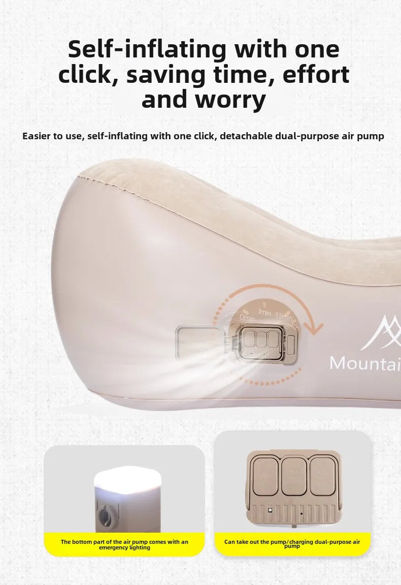 MOUNTAINHIKER Automatic Fast Inflatable Air Sofa Bed  Upgraded Outdoor Portable Air Mattress Lazy Cushion Camping Sleeping Mat