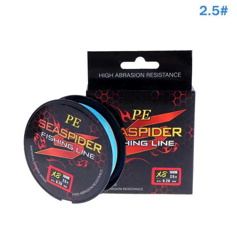 8 Strands 100M PE Braided Fishing Line Multifilament Fishing Lines Sea Wire Fly Carp Braided Line Smooth Carp Fishing Line