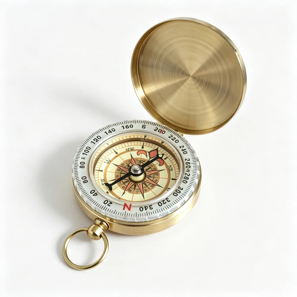 Survival Pocket Compass, Luminous Glow Metal Navigation Tool, Portable Waterproof Outdoor Gear for Hiking, Camping, Hunting