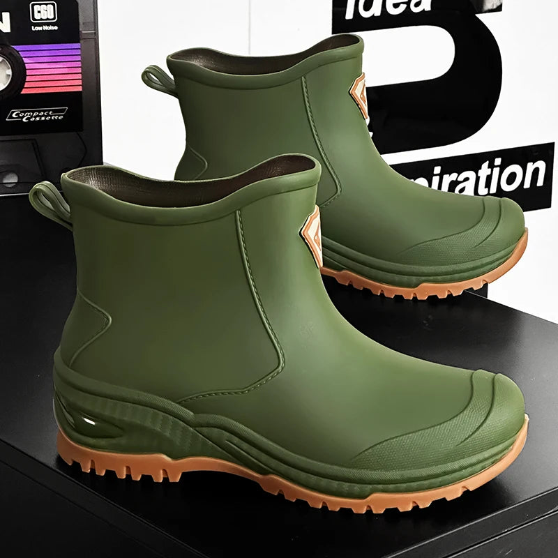 Men's & Woman's Rain Boots Outdoor Wear-Resistant Mountaineering Fishing Non-Slip Short-Tube Waterproof Water Shoes Rain Boots