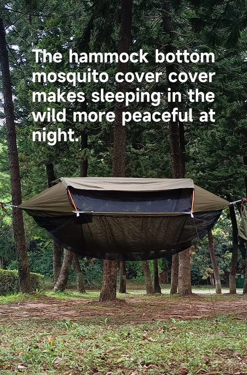 Traveler Hammock with Bottom Mosquito Net Removable Mesh Camping Hammock Quick Setup Anti-Mosquito Net for Outdoor Hiking