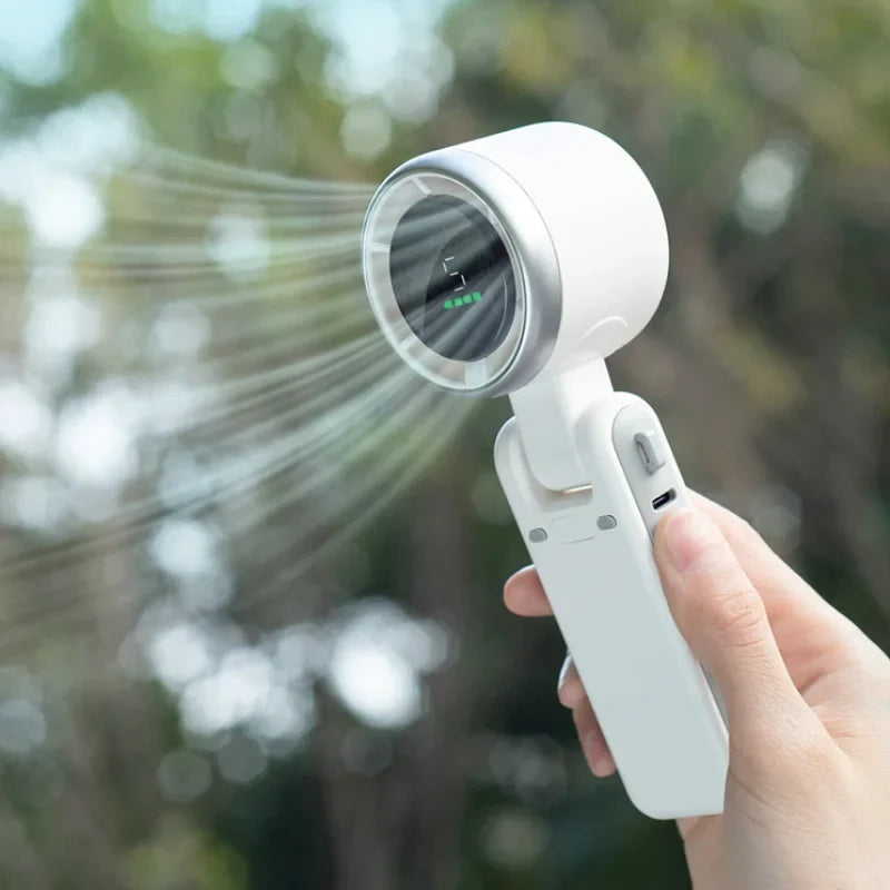 Summer Hanging Neck Fan Outdoor 180 Degree Folding Desktop Mini Fan Hand-held Folding High-speed Powerful Turbo Portable Fans