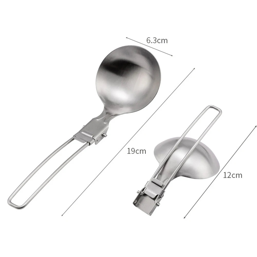 Cooking Utensils Stainless Steel Camping Cooking Utensils Foldable Lightweight Dinnerware Travel Picnic Equipment Supplies