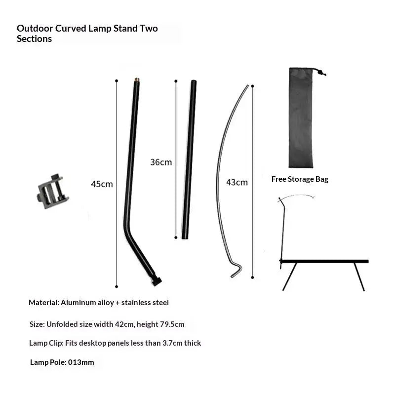 Camping Lamp Hanging Rack Aluminum Alloy Detachable Lantern Stand Table Lantern Hanger For Picnic Fishing Outdoor Lighting