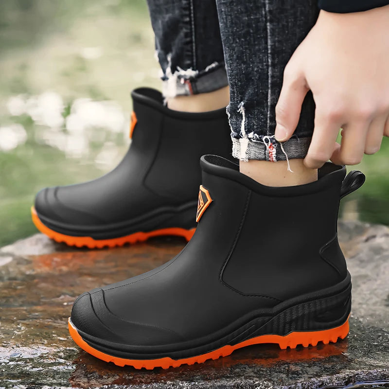 Men's & Woman's Rain Boots Outdoor Wear-Resistant Mountaineering Fishing Non-Slip Short-Tube Waterproof Water Shoes Rain Boots