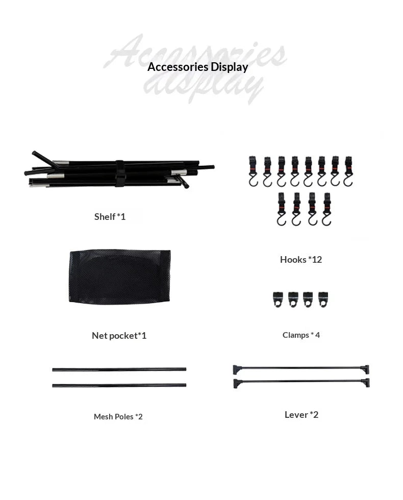 MOUNTAINHIKER Outdoor Folding Camping Hanging Rack Shelf Aluminum Alloy Triangle Storage Hanger BBQ Picnic Cookware Pot Pan