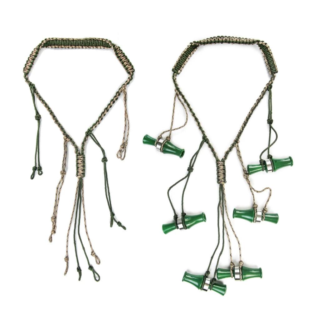 Hunting Decoy Rope Duck Call Lanyard Cord Hunter Game Adjustable 12 Rings Braided Whistle Bird Collar Sling Hunting Supplies New