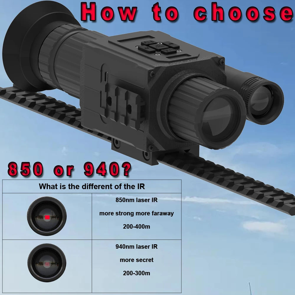 Hunting sight 1.4-inch screen, camera/video, COMS imaging, optical technology 5x magnification, visible up to 400 meters