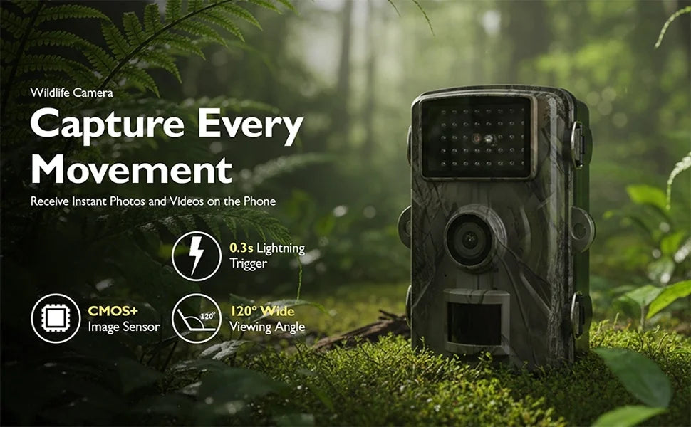 Hunting Trail Camera 1080P Wildlife Activated Trigger Time Infrared Night Vision IP66 Waterproof Hunting Outdoor Wildlife