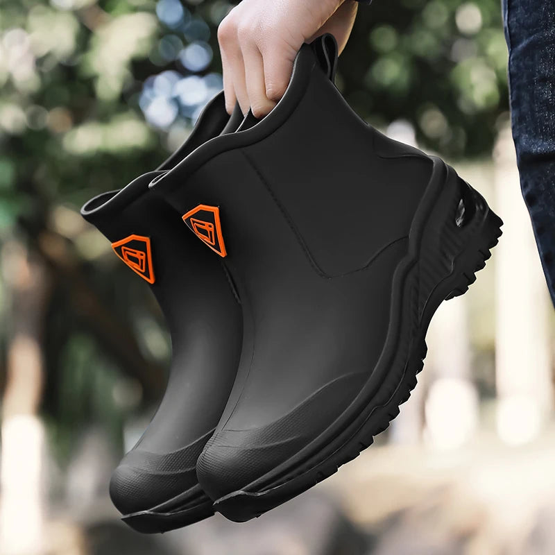 Men's & Woman's Rain Boots Outdoor Wear-Resistant Mountaineering Fishing Non-Slip Short-Tube Waterproof Water Shoes Rain Boots