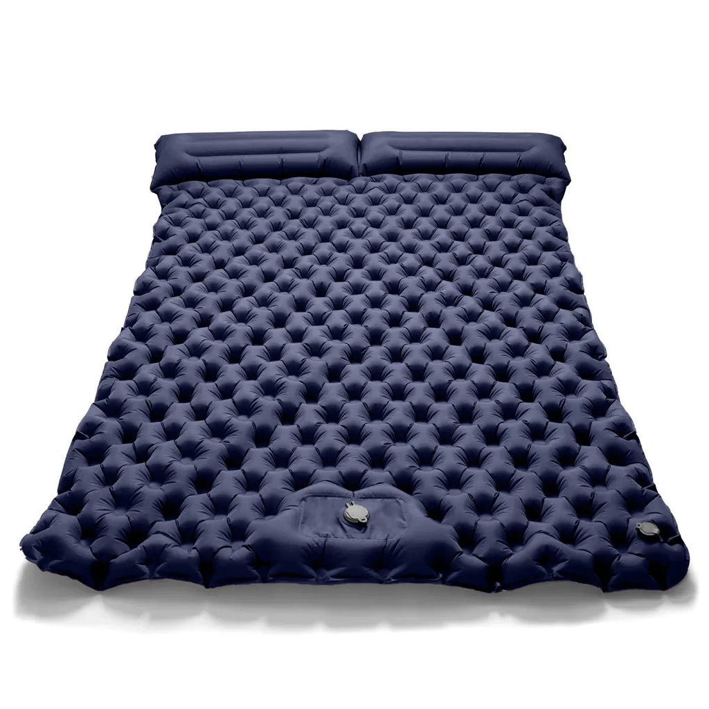 Double Air Mattress with Built-in Pillow Pump Outdoor Sleeping Mattress Camping Air Mattress for Backpacking