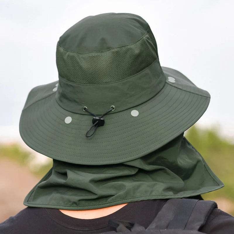 Fisherman's hat, male/womans sun hat, summer outdoor quick drying sun hat, fishing breathable sun hat, female face mask hat