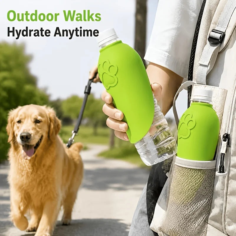 2pc Outdoor Water Drinking Tool for Walking Dogs! Can be paired with mineral water bottles. Food grade silicone for daily walks.