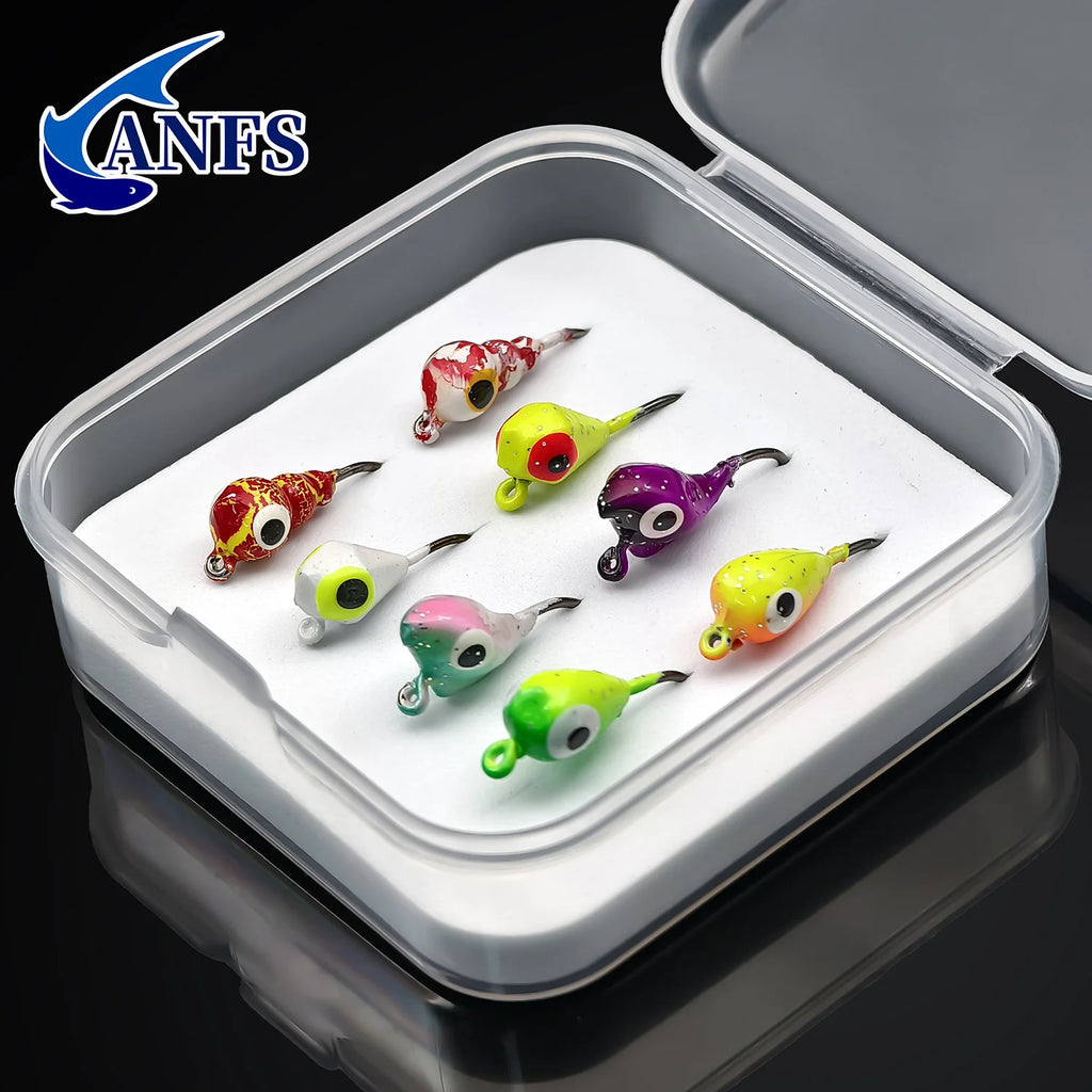 ANFS Ice Fishing Lures Ice Fishing Jigs Ice Fishing Gear Hard Fishing Lures and Jigs Walleye Ice Fishing Kit 8pcs/32pcs
