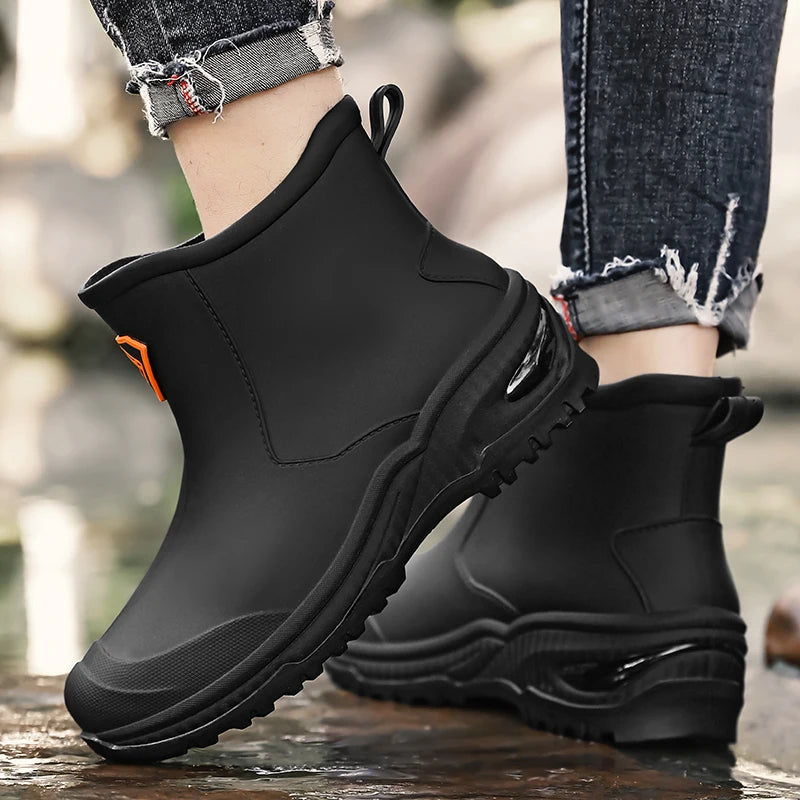 Men's & Woman's Rain Boots Outdoor Wear-Resistant Mountaineering Fishing Non-Slip Short-Tube Waterproof Water Shoes Rain Boots