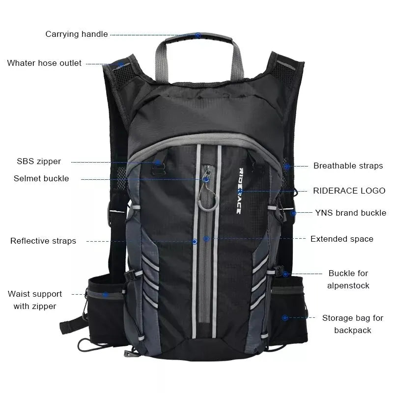 Water Bag Foldable 10L Sport Outdoor Hiking Portable Breathable For Cycling Road Bike Pouch Hydration Backpack
