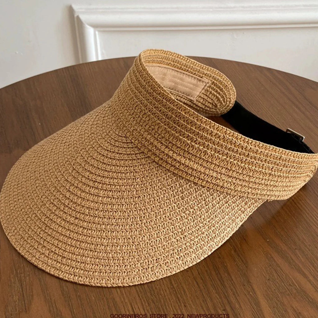 Sunshade Fishing Hat For Men And Women Trendy Grass Woven Hollow Roof Wide Eave Hat Outdoor Camping Fishing Hiking Sun Hat