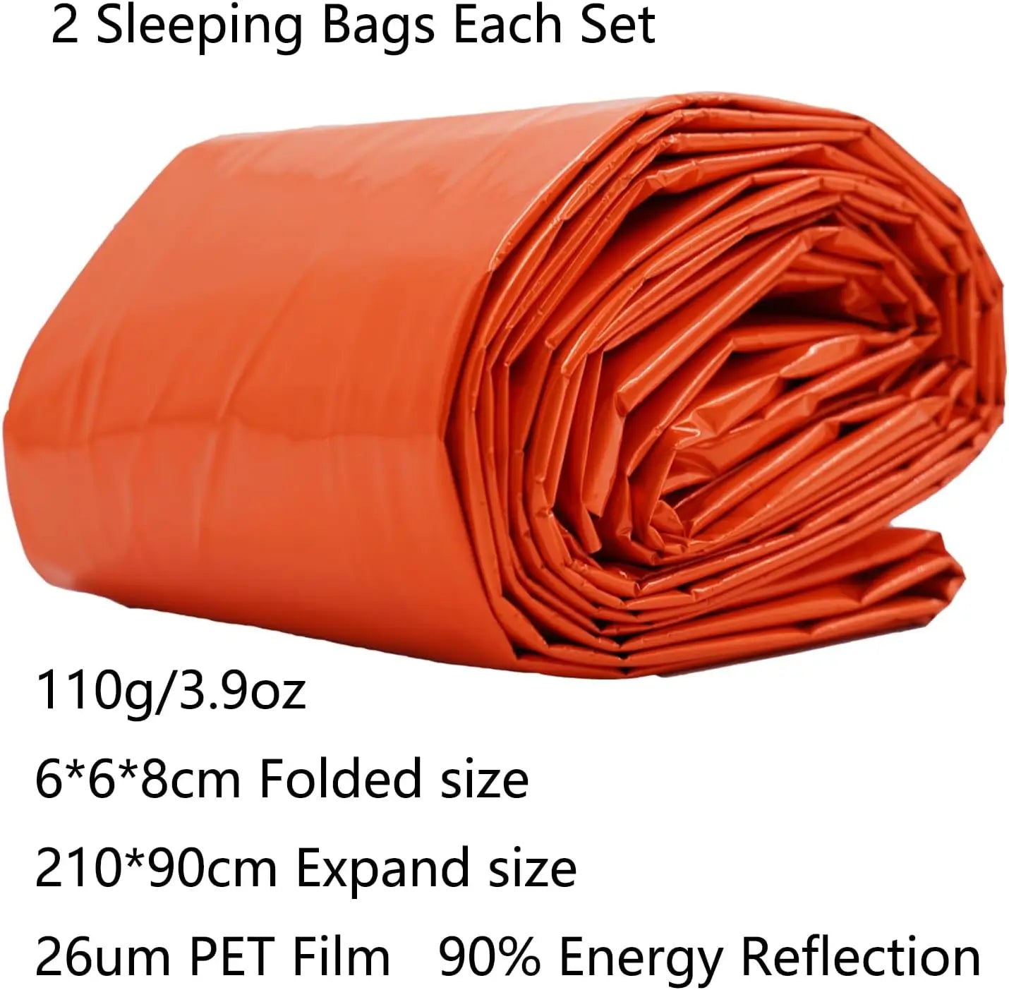 1/2pcs Emergency Sleeping Bag Survival Bag, Portable Waterproof Thermal Bivy Sacks Tac Bivvy Bags,Camping Mylar Sleeping Bag