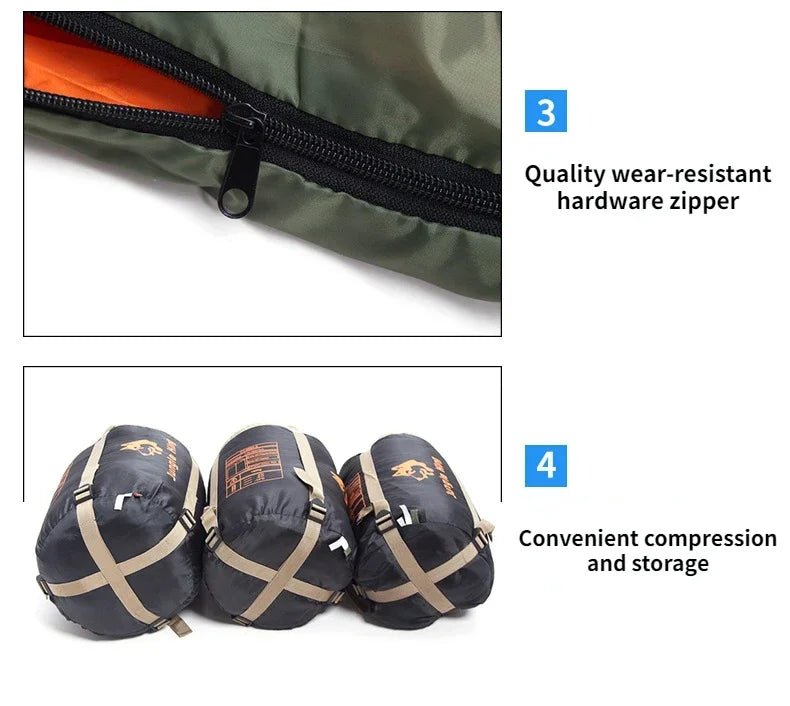 MOUNTAINHIKER JUNGLEKING Camping Sleeping Bag Ultralight Waterproof 4 Season Warm Envelope Sleeping Bags for Outdoor Hiking