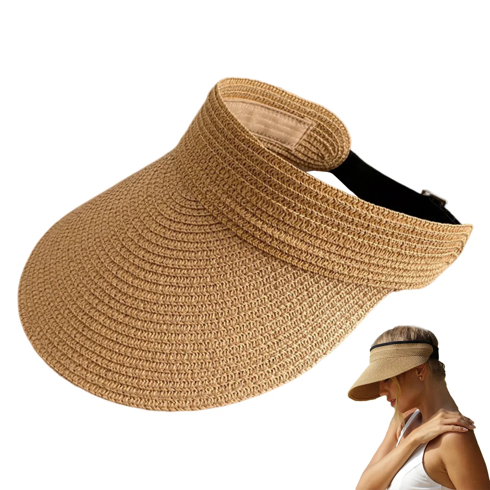 Sunshade Fishing Hat For Men And Women Trendy Grass Woven Hollow Roof Wide Eave Hat Outdoor Camping Fishing Hiking Sun Hat