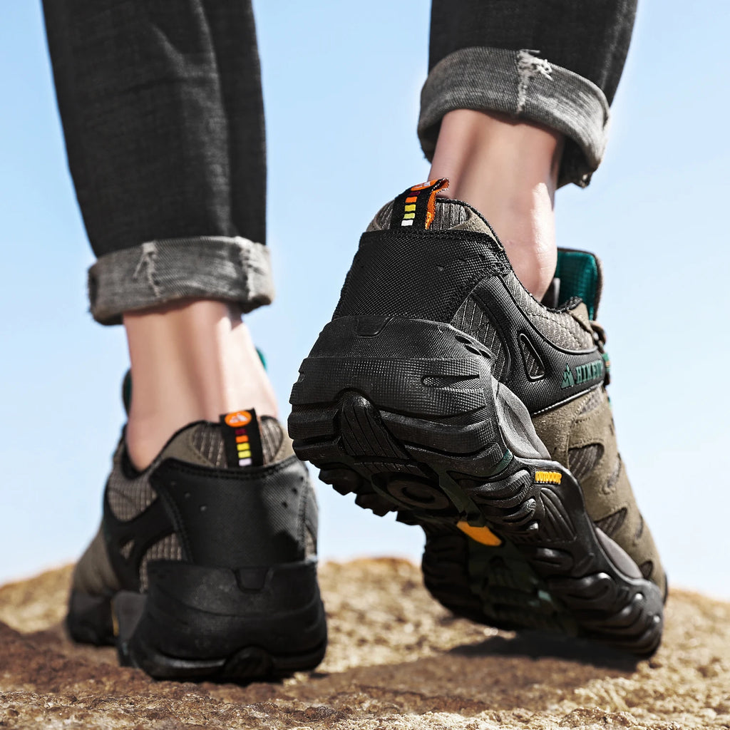 Men's Hiking Shoes Suede Leather Outdoor Shoes Wear-resistant Men Trekking Walking Hunting Tactical Sneakers