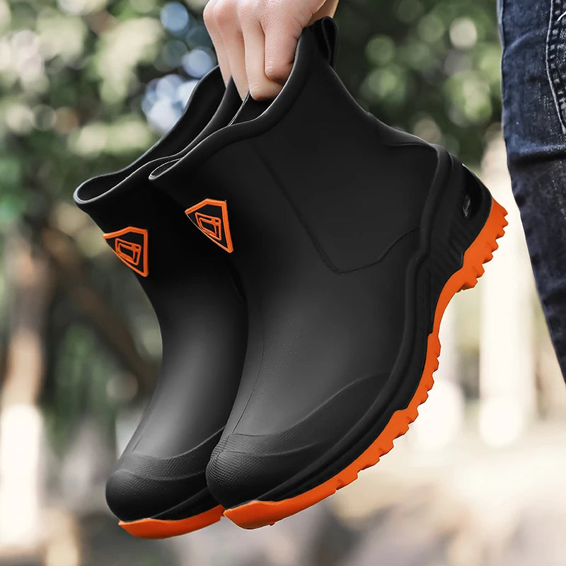 Men's & Woman's Rain Boots Outdoor Wear-Resistant Mountaineering Fishing Non-Slip Short-Tube Waterproof Water Shoes Rain Boots