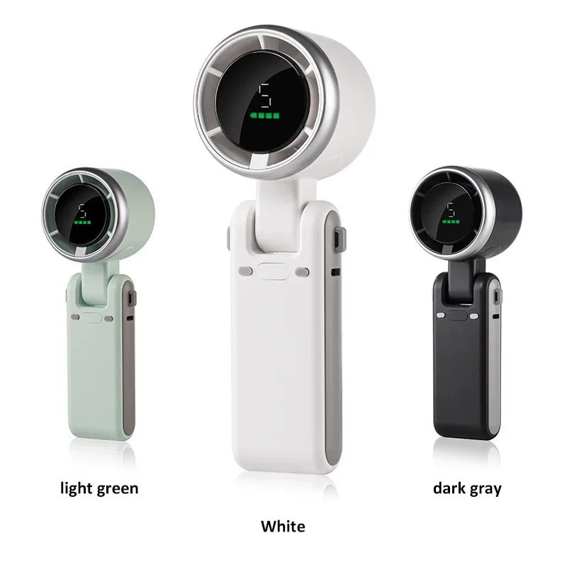 Summer Hanging Neck Fan Outdoor 180 Degree Folding Desktop Mini Fan Hand-held Folding High-speed Powerful Turbo Portable Fans