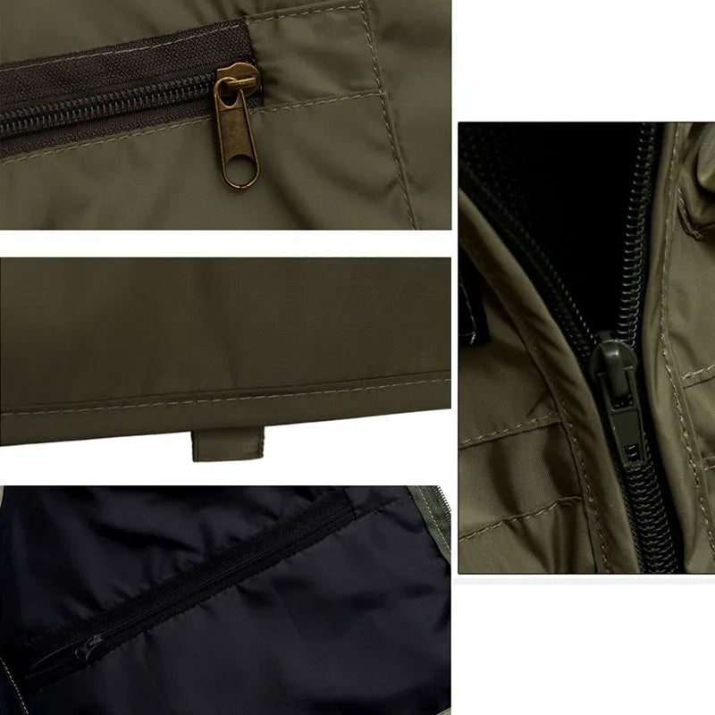 Fishing Vest Men Breathable Jacket Outdoor Photography Vest Quick Dry Reflected Light Vest Mountaineering Multi-pocket Vest