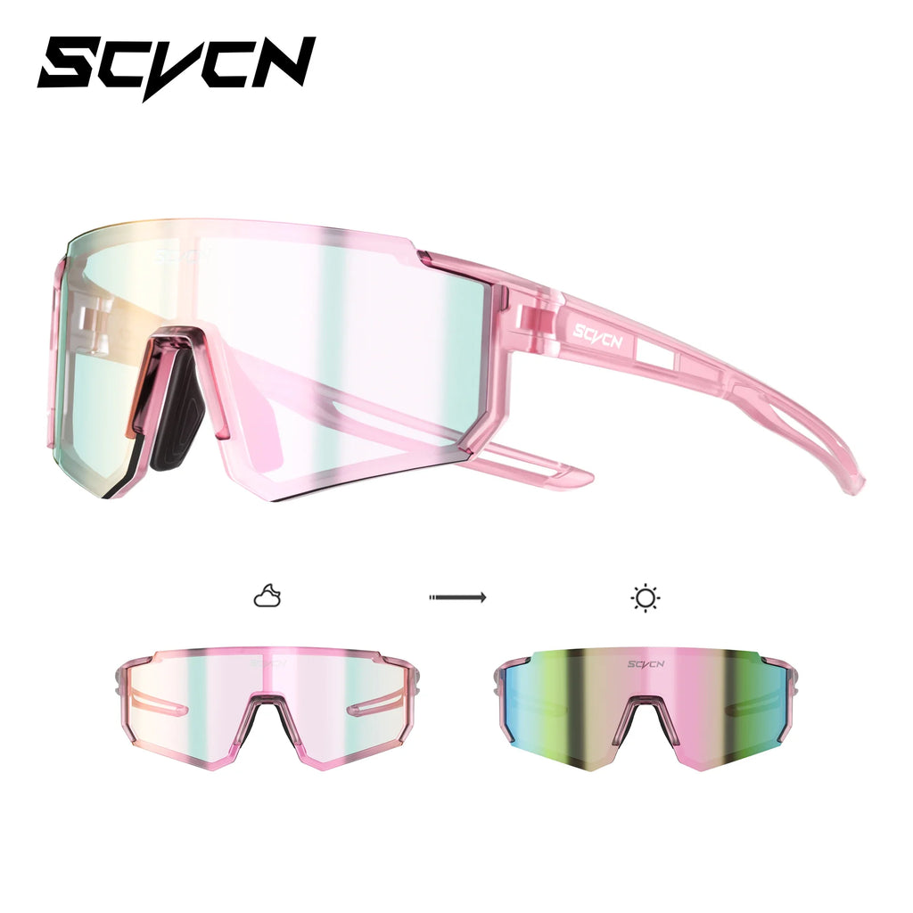 SCVCN Children Sports Glasses Kids Road Bikes Cycling Eyewear Photochromic UV400 Goggles Outdoor Cycling Teenager Sunglasses