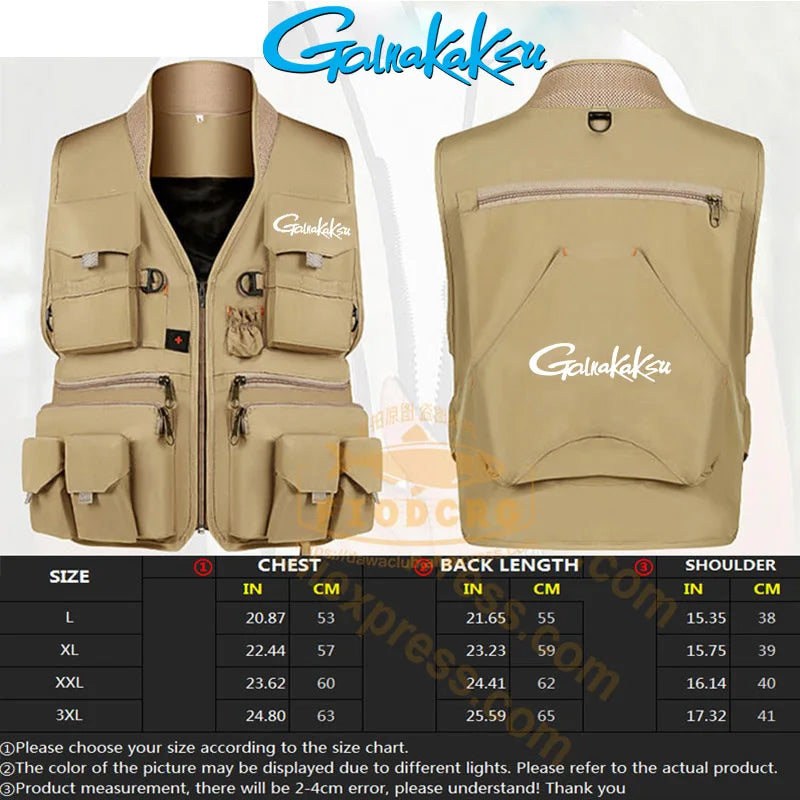Fishing Vest Men Breathable Jacket Outdoor Photography Vest Quick Dry Reflected Light Vest Mountaineering Multi-pocket Vest