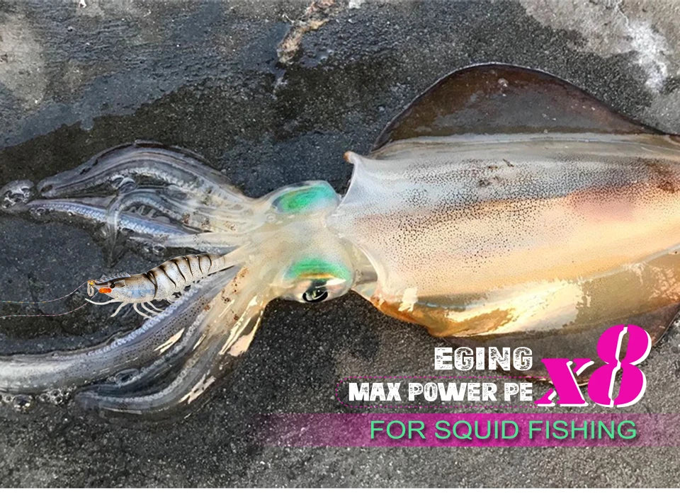New Fishing Line 150M X8 Shrimp Egi 8 Braided Fishing thread Cuttlefish Squid PE Line Octopus Bait Multifilament Line Sea Tackle