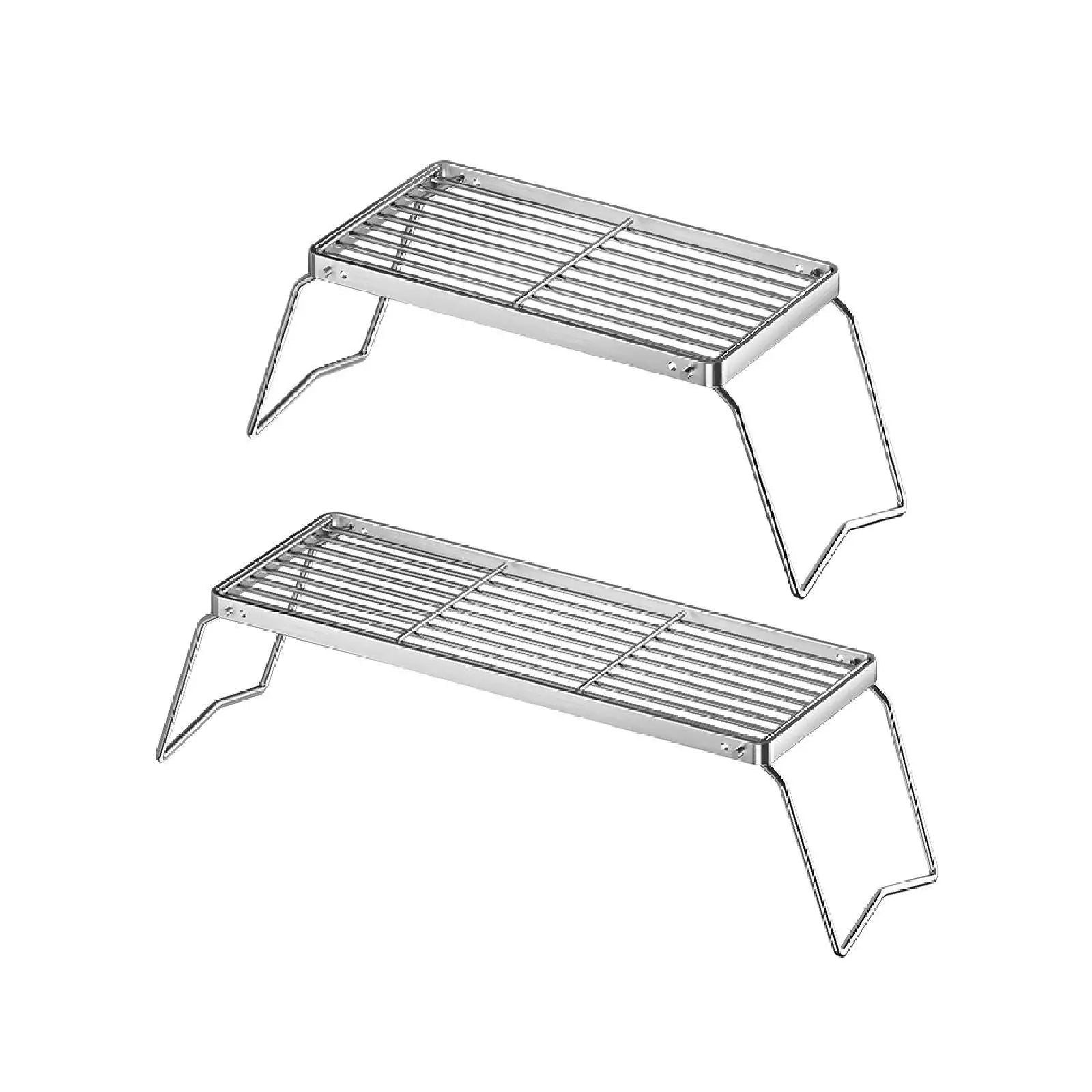 Multipurpose Folding Campfire Grill Rack Space Saving Practical Outdoor BBQ Cooking Grilling Equipment for Camping Travel