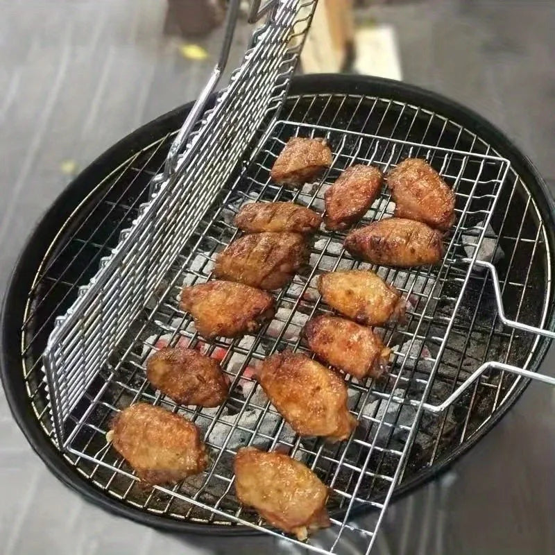 Grill Basket bbq net BBQ Basket Large Folding Grill Basket with Removable Handle.Grill Baskets for Outdoor Grill