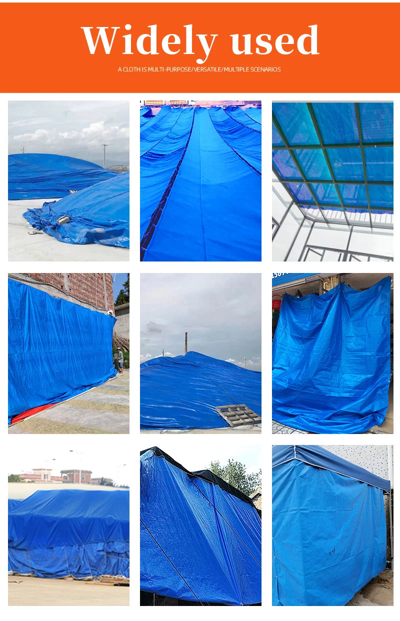 Tarpaulin Awning Durable Tarp Rectangle Sun Shade Patio Sunrays UV Block Waterproof Rain Cover Camping Outdoor Facility Backyard