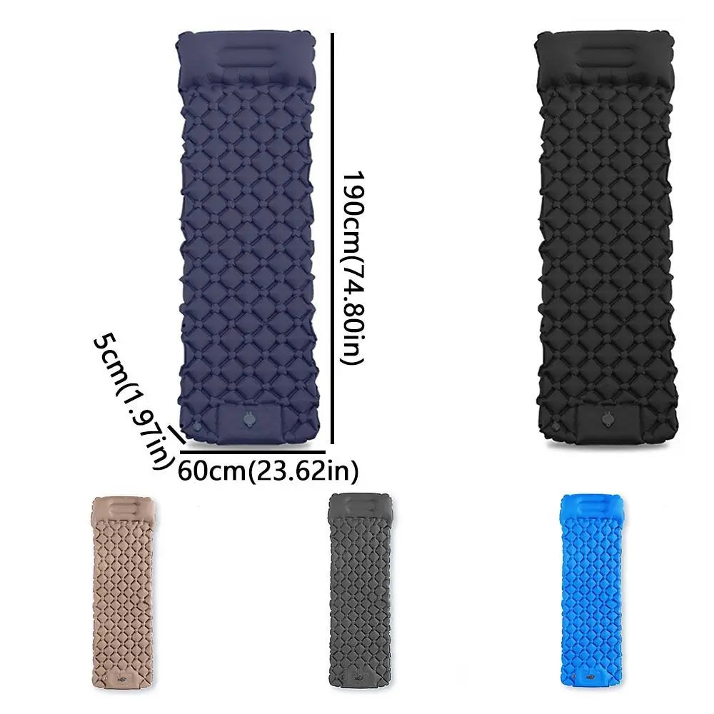 Built-in Pump Camping Air Mattress Tear-Resistant Thickened Pad Inflatable Mattress Foldable Portable Inflatable Sleeping Pad
